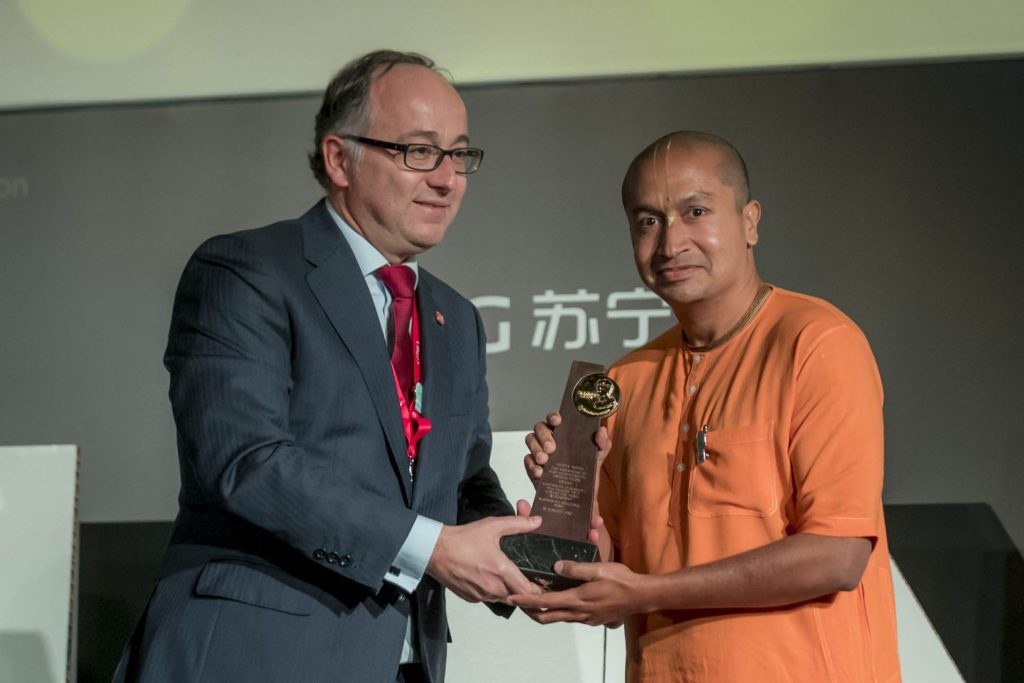 govardhan ecovillage receiving the united nations world tourism organization award
